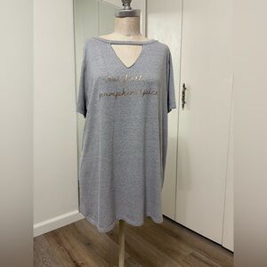 Lane Bryant Gray “But First Pumpkin Spice” Graphic Tee Woman Plus Size 18/20